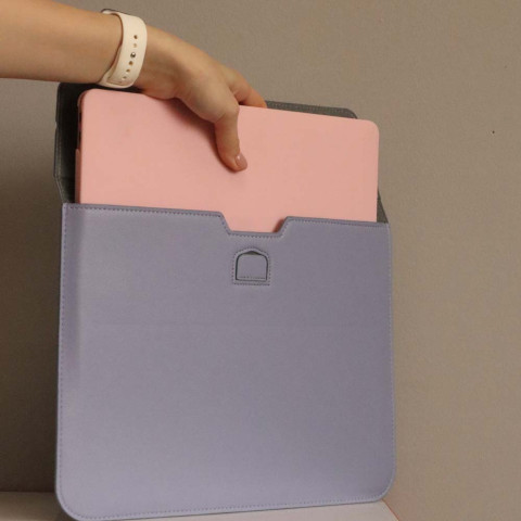 Чехол-папка Leather Sleeve для MacBook Pro 14" M1 (2021) Lavender grey